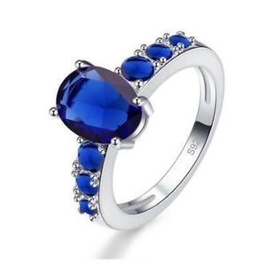 New Blue zircon ring Size 6